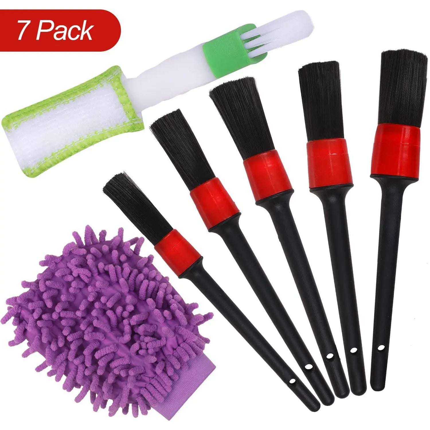 Brosses de Nettoyage de Voiture avec Gant de Lavage de Voiture - Brosses de Nettoyage de DéTail Automobile Brosses de Nettoyage