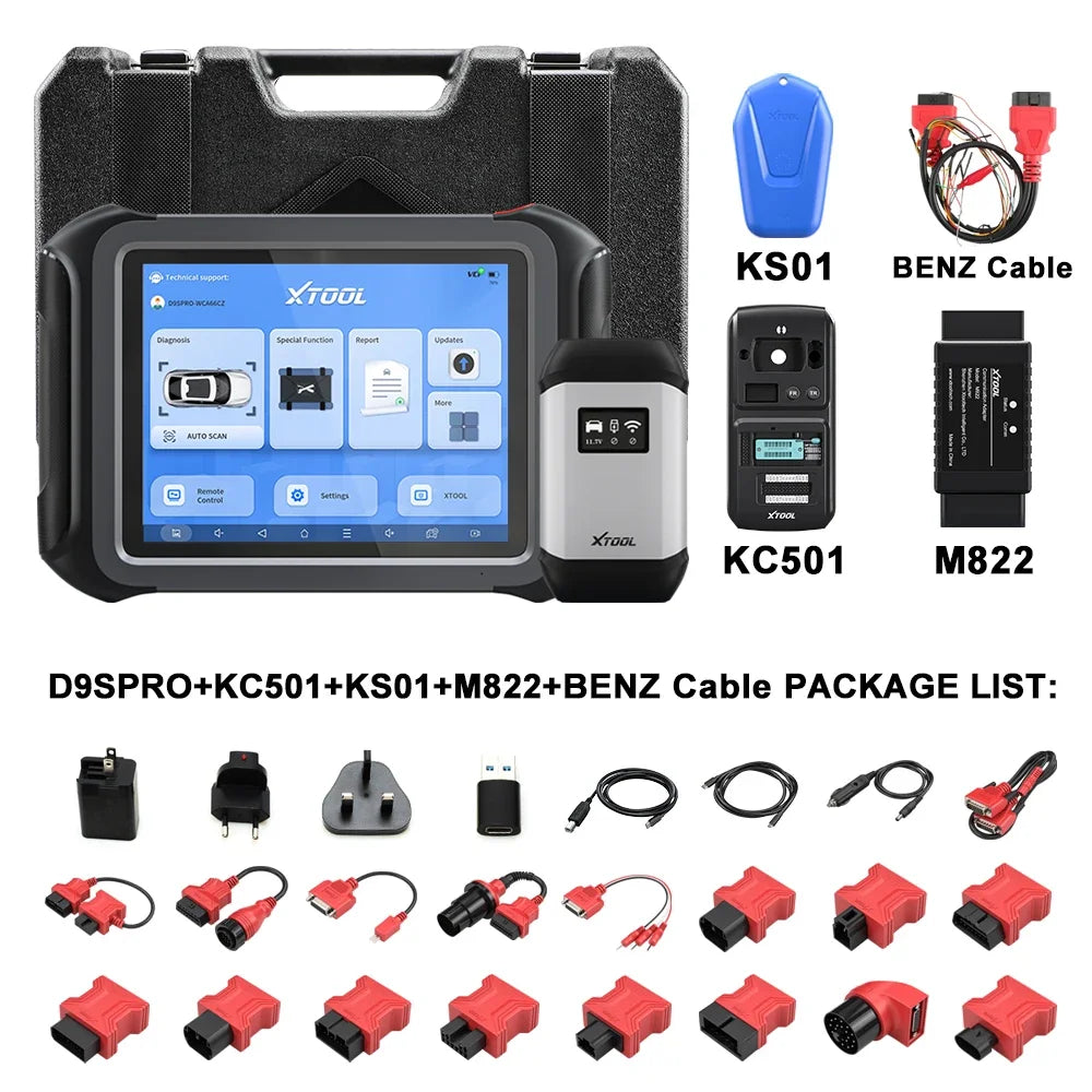 XTOOL D9S Pro Upgraded of D9Pro Car Diagnostic Tools ECU Online Programmer FCA Auto Auth  Active Test 42 Services CAN FD DoIP