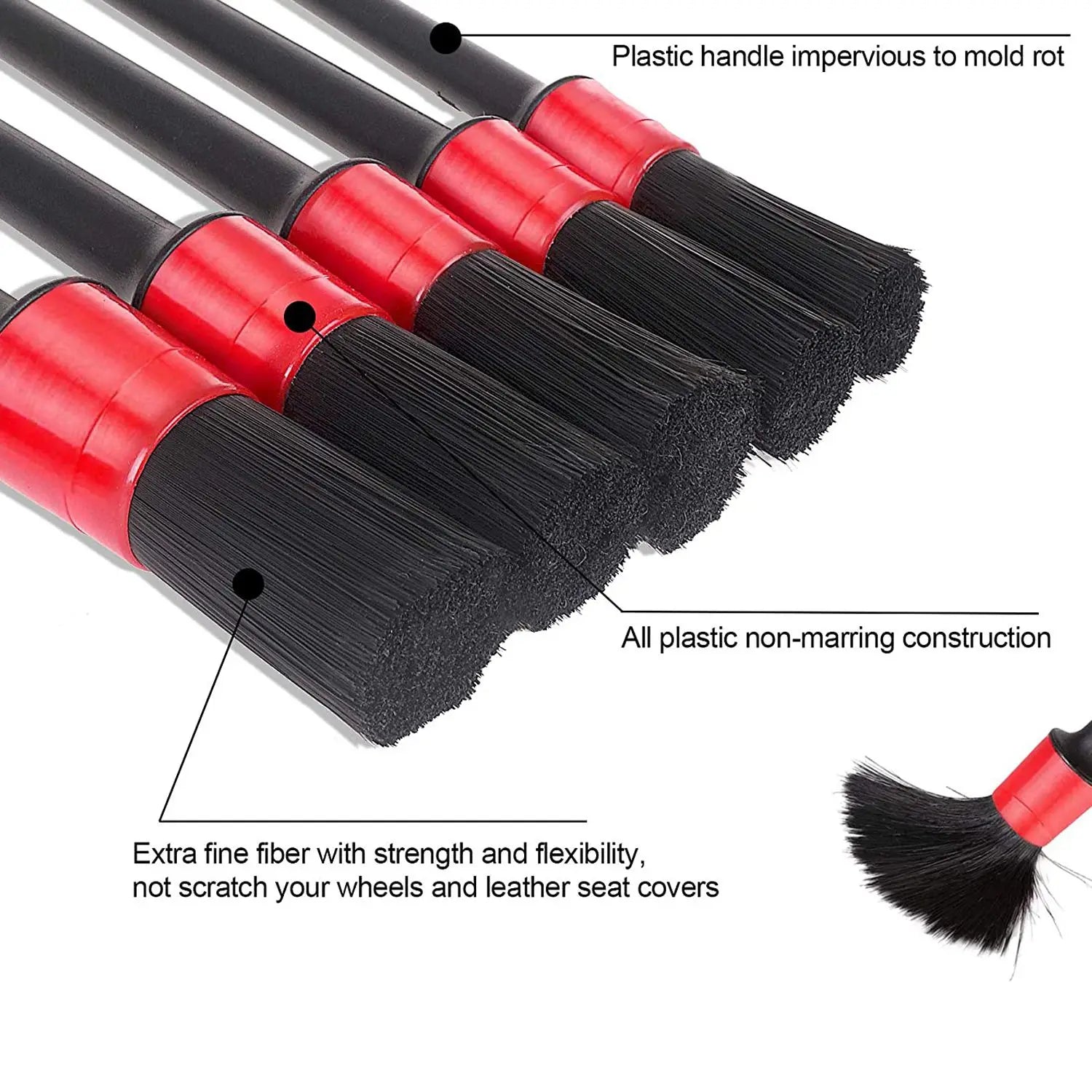 Brosses de Nettoyage de Voiture avec Gant de Lavage de Voiture - Brosses de Nettoyage de DéTail Automobile Brosses de Nettoyage