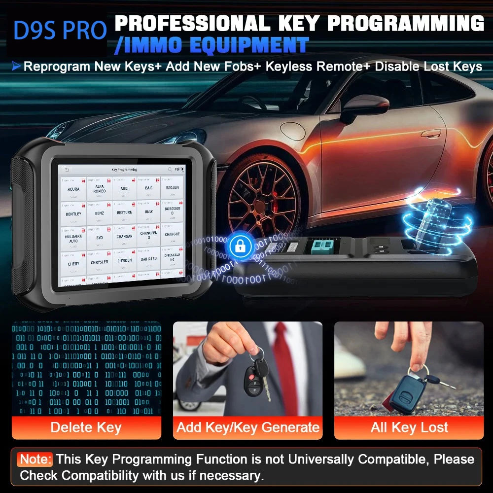 XTOOL D9S Pro Upgraded of D9Pro Car Diagnostic Tools ECU Online Programmer FCA Auto Auth  Active Test 42 Services CAN FD DoIP