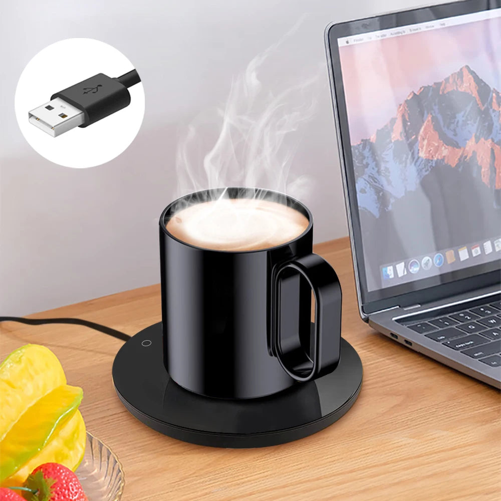 Chauffe-tasse USB Chauffe-tasse Chauffe-tasse à café Chauffage thermostatique Tasse Tasse Électrique Lait Thé Tasse à café Chauffe-tasse pour bureau Maison