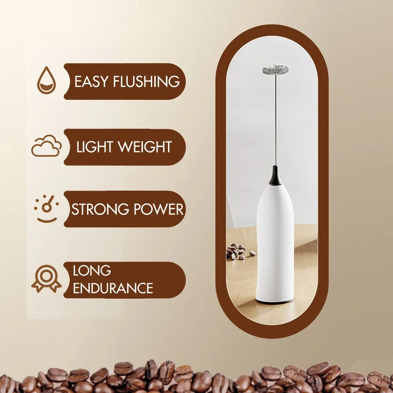 Hand Electric Milk Frother Automatic Rotary Egg Beater Coffee Cappuccino Creamer Whisk Frothy Blend Whisk Kitchen Mixer Stirrer