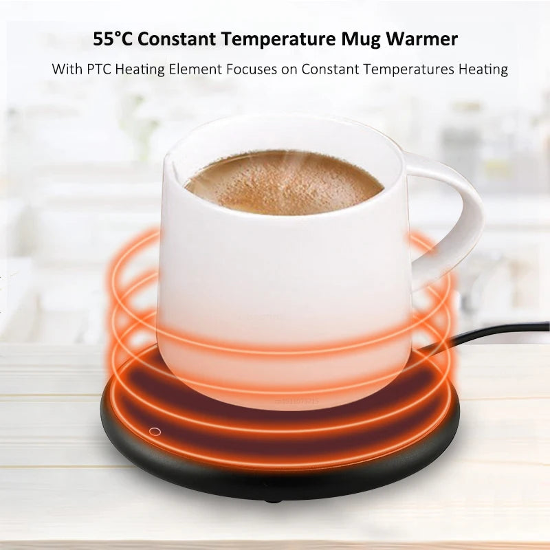 Chauffe-tasse USB Chauffe-tasse Chauffe-tasse à café Chauffage thermostatique Tasse Tasse Électrique Lait Thé Tasse à café Chauffe-tasse pour bureau Maison